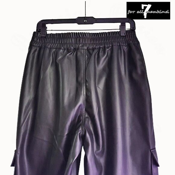 7 FOR ALL MANKIND Rock Star Faux Leather Cargo Cropped Pant M - Picture 10 of 11